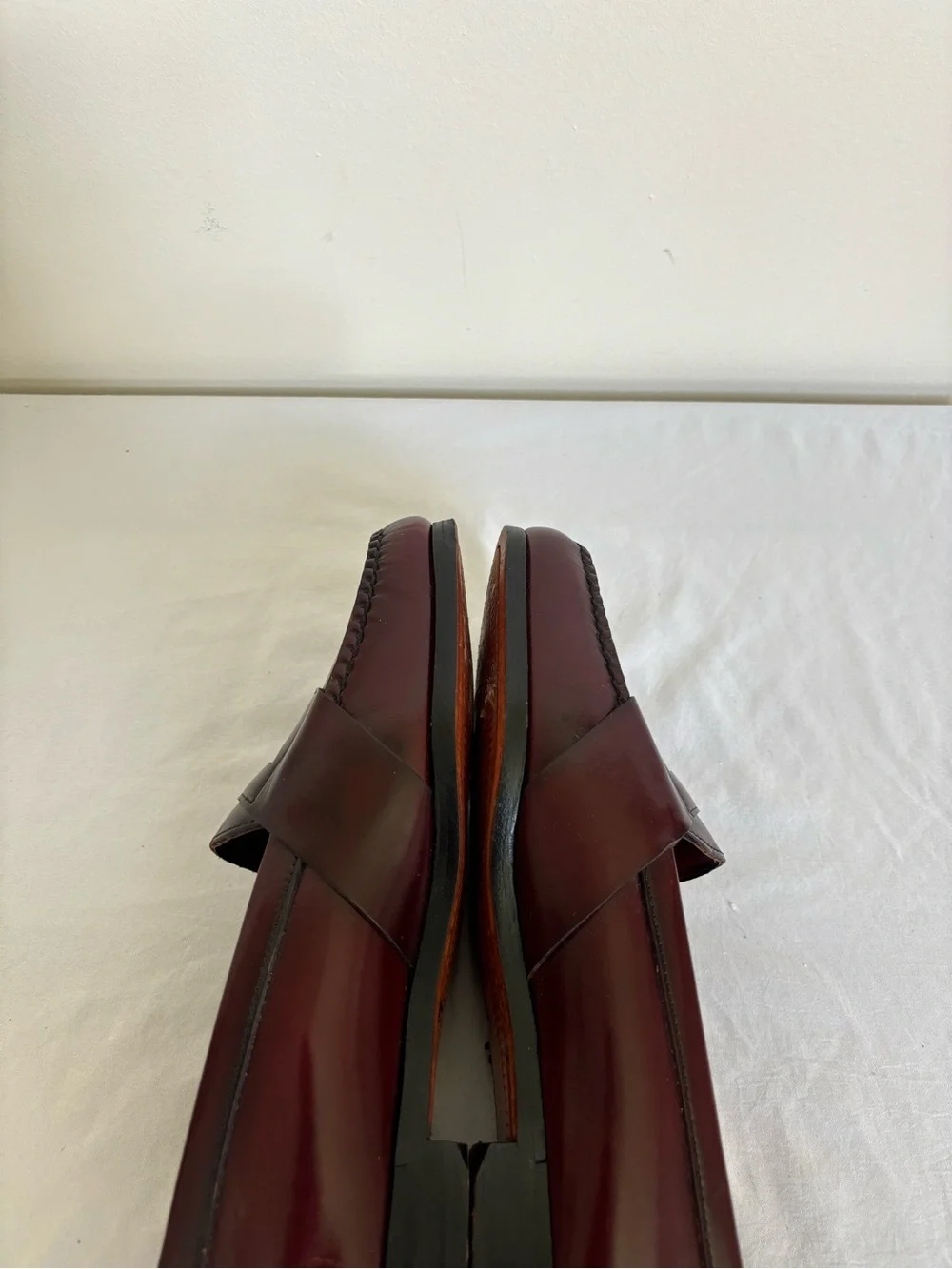 Cole Haan Loafers Maroon Mens Size 8.5 D Leather Shoes Penny Loafers